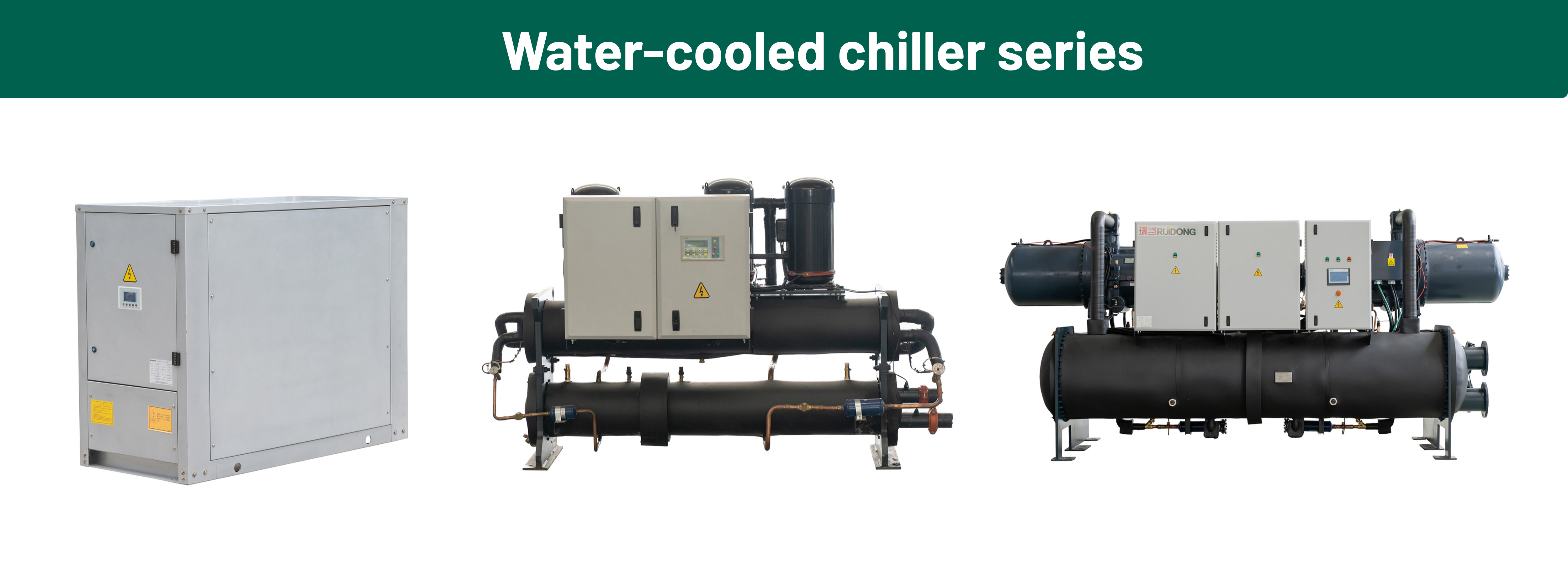 Serie met 3 watergekoelde koelmachines